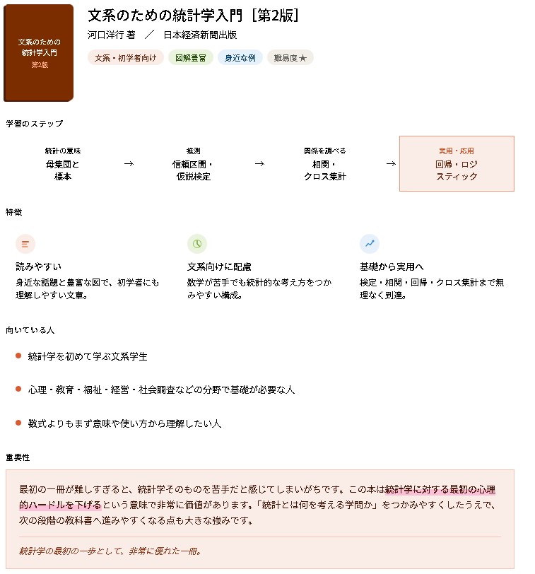 文系のための統計学入門［第2版］